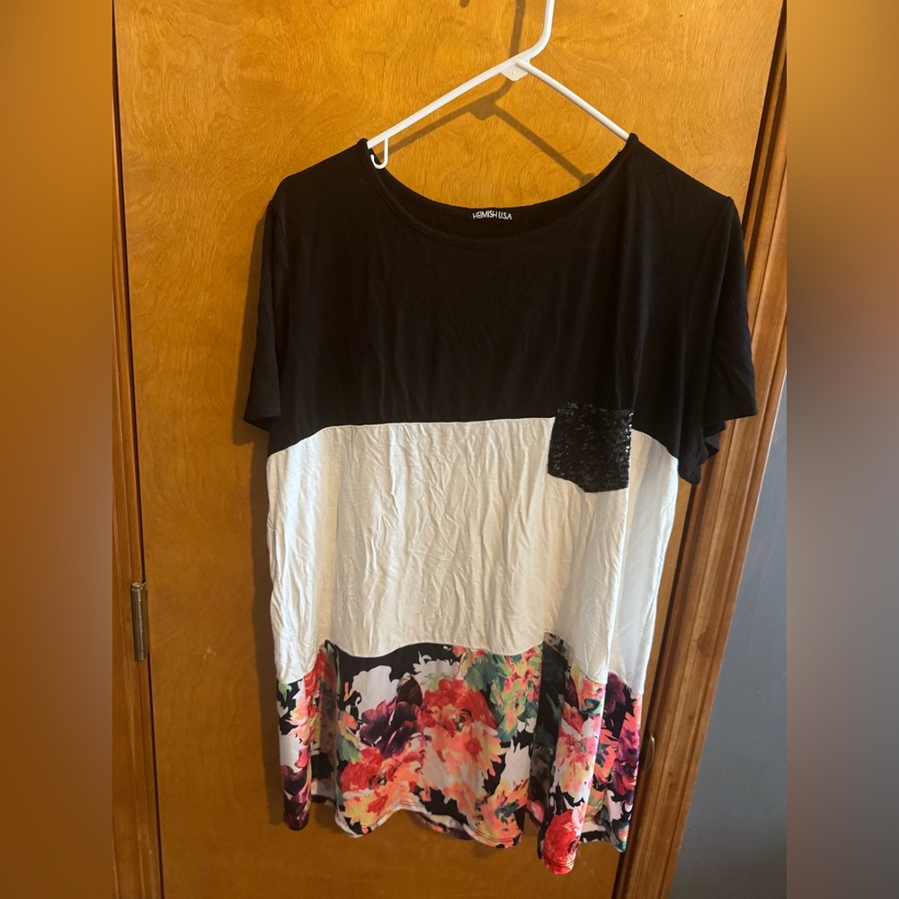 hemish usa floral women shirt Size: X-Large